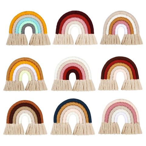 5 Layers Macrame Rainbow Wall Decor Colorful Tapestry Woven Tassel Wall Hanging Toy for Nursery Decor Baby Kids Girls Room Decor ► Photo 1/6