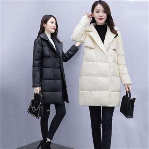 Women's mid-length Cotton-padded Jacket Korean Loose Winter Parkas Jacket 2022 new cocoon-type Down Padded Jackets b564 ► Photo 1/5