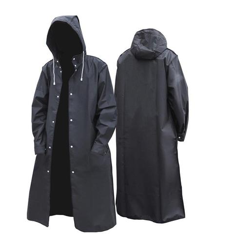 Adult Long Raincoat Impermeable Rainwear Men Women EVA Black Outdoor Hiking Travel Waterproof Hooded Rain Coat Poncho Thickened ► Photo 1/6