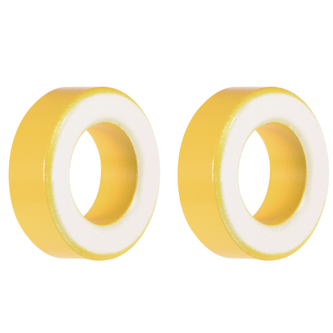 uxcell 2pcs 19.5 x 33.5 x 11.1mm Ferrite Ring Iron Powder Toroid Cores Yellow White ► Photo 1/4