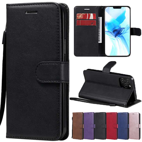 Luxury PU Wallet Case For iPhone Apple 12 Mini 11 Pro Xs Max XR X 8 7 6 6S Plus 5 5S SE 2022 Classic Flip Protect Phone Cover ► Photo 1/6