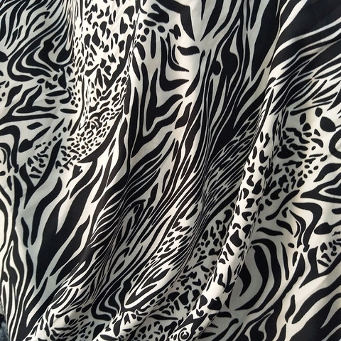 Beautiful White Chiffon Fabric Sexy Leopard zebra Print Imitate Silk Chiffon Skirt Fabric Sewing Material DIY Summer Dress ► Photo 1/6