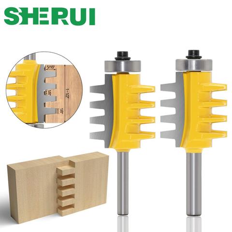 6mm,1/4 inc,8mmShank Rail Reversible Finger Joint Glue Router Bit Cone Tenon Woodwork Cutter Power Tools Wood Router Cutter ► Photo 1/6