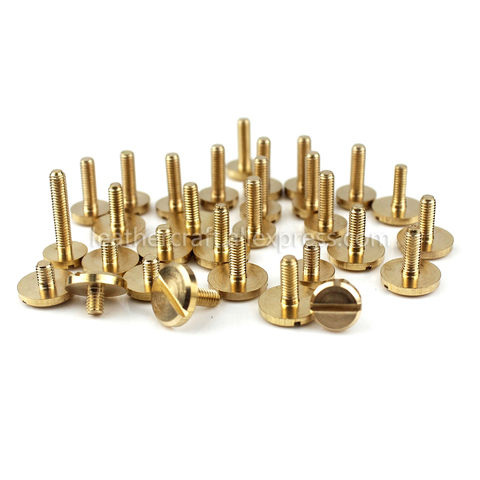 10pcs Solid Brass M3 Slotted Screws Flat Head Bolts Without Nuts Leather craft Studs Belt Fasteners  8mm/10mm cap more size ► Photo 1/6