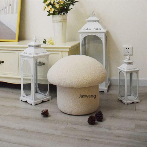 Simple Living Room Stool Home Furniture Cute Pouffe Mushroom Children Stools Home Baby Creative Small Stool Solid Wood Ottoman ► Photo 1/1