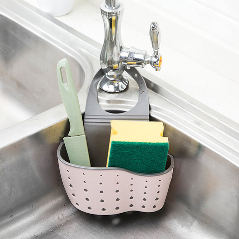 Kitchen Sink Shelf Soap Sponge Drain Rack Bathroom Hanging Storage Holder Basket 