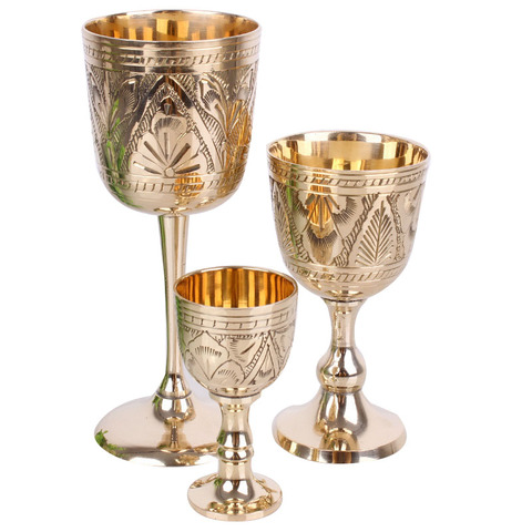 Pure Brass Wine Glass Classical Wine Set Wine Cup  Handmade Small Goblet Home Bar Party Copper Wine Glass Mug Pattern Random ► Photo 1/6