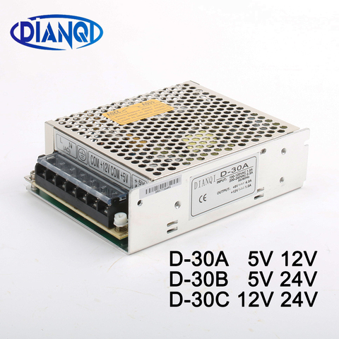 Dual output Switching power supply D-30A 5V4A 12V1A ac dc converter D-30B 5V 24V ac to dc power supply D-30C 12V 24V ► Photo 1/6