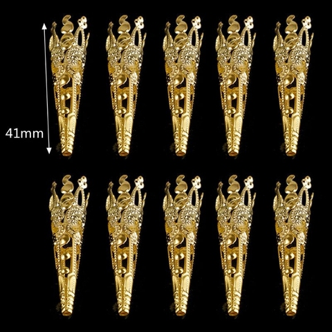 10Pc Antique Silver Flower Carved Resin Crystal Pendulum Bead Cap Jewelry Making Tools ► Photo 1/6