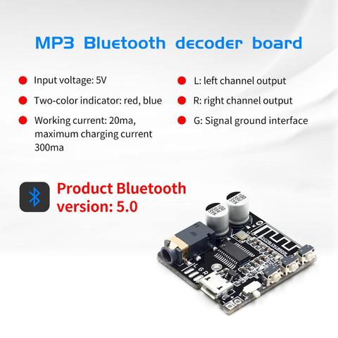 VHM-314 V.20 Bluetooth Audio Receiver board Bluetooth 5.0 mp3 lossless decoder board with Lithium battery charging ► Photo 1/6