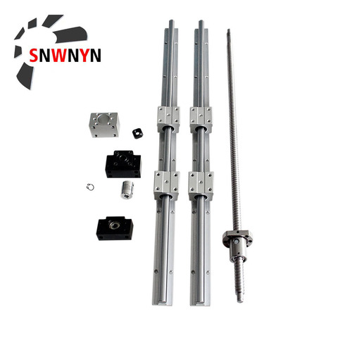 SFU1204 Ball Screw 500 Length+1204 Nut +BKBF10 End Support+Coupling +1204 Nut Housing+2pcs SBR12 Linear Rail+4pc SBR12UU For XYZ ► Photo 1/6