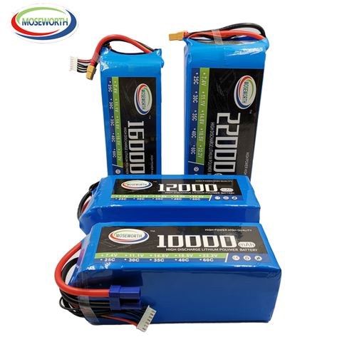 7.4V 11.1V 14.8V 18.5V 22.2V RC LiPo Battery 10000 12000 16000 22000mAh 2S3S4S5S6S 25C 35C RC Quadcopter Airplane Aircraft Drone ► Photo 1/6