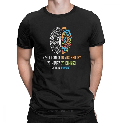 100% Cotton Tee Shirt Intelligence Men T Shirt Intelligence Is The Ability To Adapt To Change Vintage Science Slogan T-Shirt ► Photo 1/6