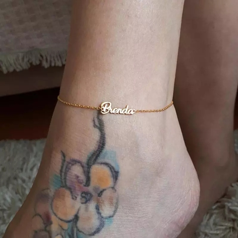 Retro Custom Name Women Anklet Bracelet Foot Jewelry Handmade Any Letter Alphabet Chain Anklets Birthday Gifts Bijoux Femme ► Photo 1/6