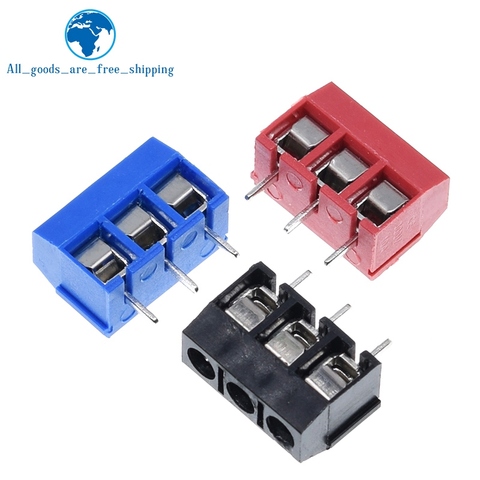 10PCS KF301- 3P screw 5.0mm terminal block 3 Pin Spliceable pcb terminal block Connector Black Red And Blue ► Photo 1/1
