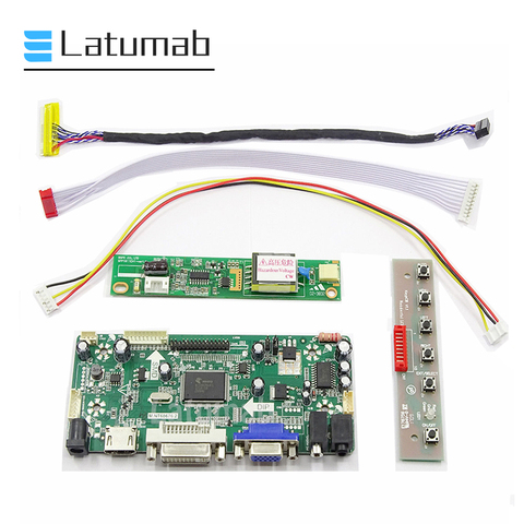 Latumab Board Kit for LP141WX3 TL B1 / LP141WX3 TL B2 / LP141WX3 TL B4 HDMI+DVI+VGA 14.1'' LCD LED LVDS Screen Controller Board ► Photo 1/6