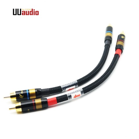 UU27 2PCS/Pair HIFI 4N-OFC RCA Cable Male-Male Audio Cable / 0.2m 0.5m 1m 1.5m 5M  Black ► Photo 1/6
