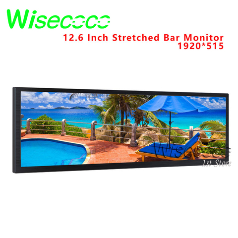 Wisecoco 12.6 inch LCD Touch Monitor 1920*515 NV126B5M-N41 IPS Display Advertising Screen With Case ► Photo 1/5