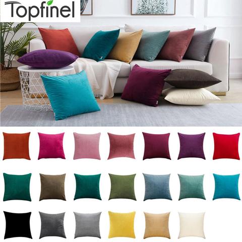 Topfinel Velvet Pillow Cases Cushion Cover Soft Solid Luxury Square Decorative Pillow Covers For Sofa Bed Car Throw Pillow ► Photo 1/6