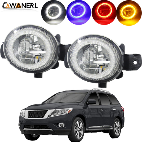 2 X Angel Eye Fog Light For Nissan Pathfinder 2013 2014 2015 2016 Car 4000LM LED DRL Daytime Running Light Fog Lamp 12V ► Photo 1/6