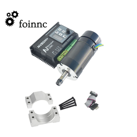 3-piece set 400w 12000R ER8 Brushless Spindle Motor+48V Brushless spindle driver With Hall+55MM Clamp Bracket with Screws ► Photo 1/6