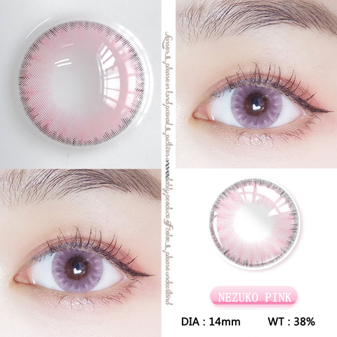 1pair/2pcs Pink Colored Contact Lenses for  Eyes Nezuko Cosplay Eyecontacts Lens ► Photo 1/5