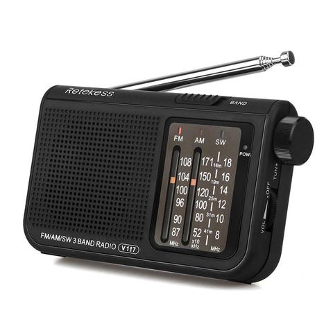 V117 Portable 3 Band Radio AM FM Small Emergency Transistor Radio Receiver Shortwave Battery Powered Tuner Receiver For Senior ► Photo 1/6