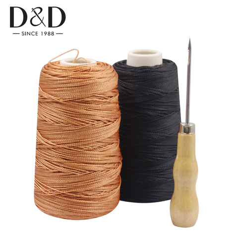 300M Nylon Sewing Thread Leather Sewing Waxed Thread & Wooden Handle Sewing Awl for Repair Shoes Hand Stitching Sewing Tools ► Photo 1/6