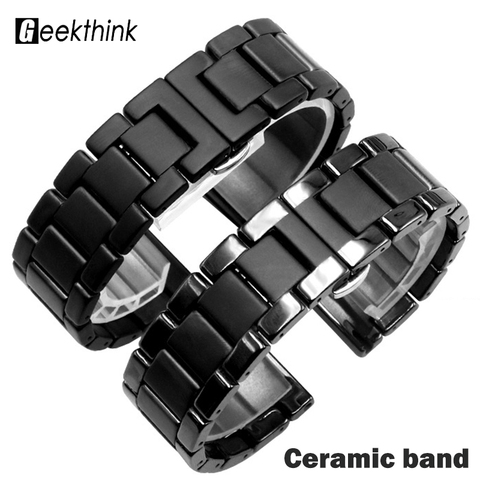 20mm 22mm 24mm Luxury Ceramic band For Samsung galaxy 3 watch 46mm 42mm gear s3 Strap active 2 40 44mm Smart Watch ceramic strap ► Photo 1/6
