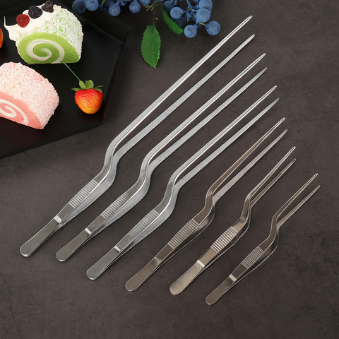 1PC Hot Stainless Steel Food Tweezer Barbecue Tongs Plating Seafood Tools BBQ Clip Chef Serving Tool Kitchen Restaurant Supplies ► Photo 1/6