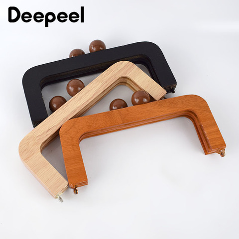 1pc Deepeel 20X8cm Bag Frame Wood Handle Wooden Bags Closure Kiss Clasp Purse Frames Lock Buckles DIY Accessories for Handbags ► Photo 1/6