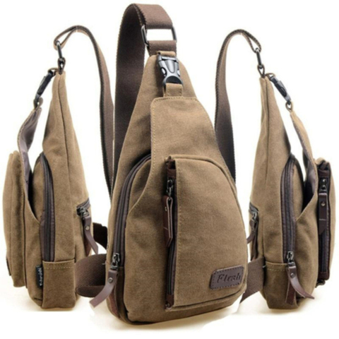Canvas Chest Bags Sports Multifunctional Outdoor Satchel Boston Bag Fashion Men's Travel Sling Pack Crossbody Bag ► Photo 1/6