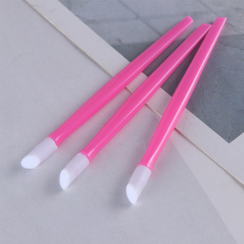 New 3pcs/lot 9.8Cm Soft Nail Cuticle Pusher Plastic Rubber Pink Color High Quality Nail Tool Set Manicure Accessories SANC370 ► Photo 1/6