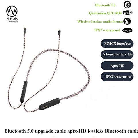 Bluetooth Cable 5.0 APTX HD Wireless Upgrade Cable  Lossless IE80 mmcx 0.78 Earphones V5.0 Aptx ll Cable For TFZ bgvp ► Photo 1/6