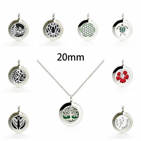 Tree of Life Tortoise Paw 20mm Stainless Steel Diffuser Necklace Pendant Aromatherapy Perfume Locket Women Jewelry 10pcs Pads ► Photo 1/6