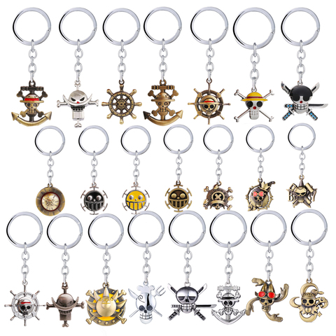 One Piece Metal Keychain Luffy Metal Alloy Keyring Key Chains