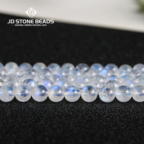 Blue Moonstone Size 4/6/8/10/12MM High Quality Natural  Moonstone Beads Personalized Fashion Hand-made Fine Jewelry ► Photo 1/5