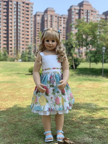 100CM Hard vinyl toddler princess girl doll toy like real 3-year-old size child clothing photo model big dress up doll baby gift ► Photo 1/6