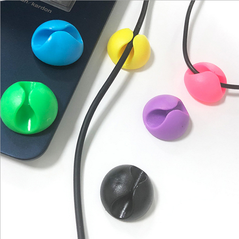1PCS Cable Management Organizer Soft Silicone Cable Winder Colorful Desktop Wire Organizer Cord Protector Holder Clip ► Photo 1/3