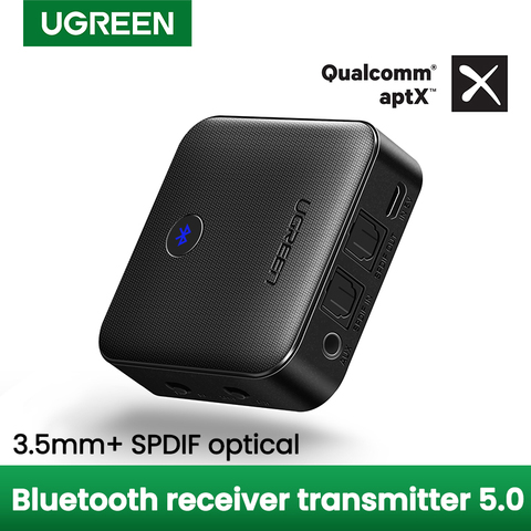 UGRREN 2 in 1 Bluetooth 5.0 aptX HD Transmitter Receiver Wireless 3.5mm AUX SPDIF Optical AptX LL Adapter for TV Stereo System ► Photo 1/6
