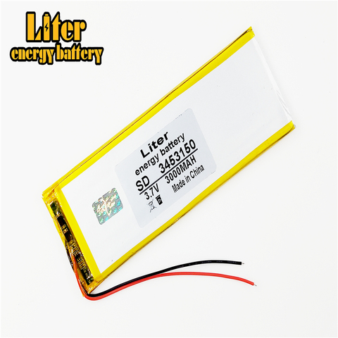 tablet battery Tablet polymer battery 3453150 3.7V 3000MAH Lithium Tablet polymer battery with Protection Board  ► Photo 1/4