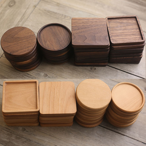 Durable Wood Coasters Placemats Round Heat Resistant Drink Mat Table Tea Coffee Cup Pad Non-slip cup mat insulation pad ► Photo 1/6