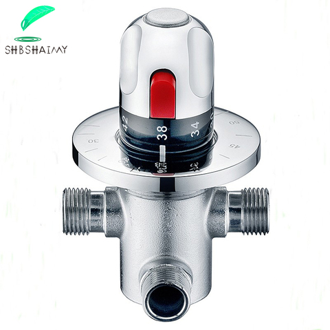 SHBSHAIMY Brass Thermostatic Mixing Valve Constant Water Temperature Shower Panel Valve Thermostat Bathroom Kitchen Tap Valve ► Photo 1/6