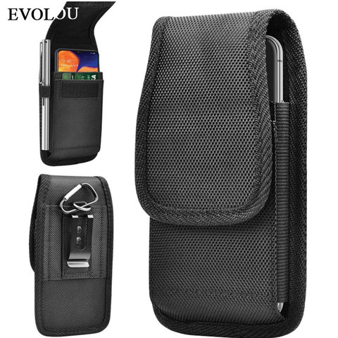 Universal Oxford Holster Leather Pouch for Huawei P40 P30 P20 Pro Honor V30 9A X10 P Smart 2022 Y7P Y8P Y6P Belt Cover Waist Bag ► Photo 1/6