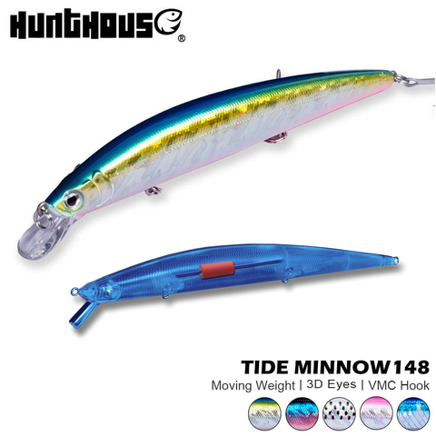 Hunthouse fishing lure tide slim minnow floating 148mm 22.8g isca sea bass wobblers hard bait leurre brochet ocean beach fish ► Photo 1/6