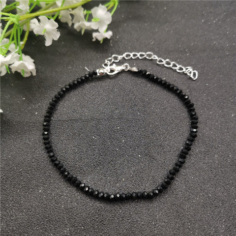 JCYMONG New Black 3mm Glass Beads Anklet For Women Bohemian Female Beach Ankle Bracelet On Leg 2022 Foot Jewelry enkelbandje ► Photo 1/5