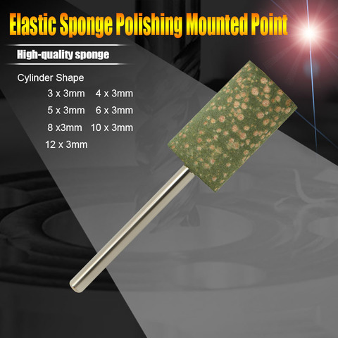 High quality 100pcs Cylinder shape Elastic Sponge Mounted Point Grinding Sponge Head Wheel Tools Abrasive Grinding head ► Photo 1/6