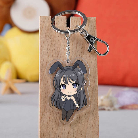 Anime Rascal Does Not Dream of Bunny Girl Keychain Cartoon Figure Senpai Sakurajima Mai Acrylic Pendant Keyring ► Photo 1/2