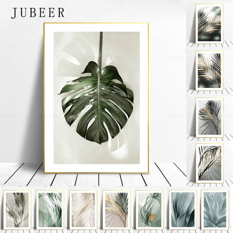 Scandinavian Style Leaf Posters and Prints Green Leaves Wall Art Plant Pictures for The Home Posters on The Wall Decoration Art ► Photo 1/1