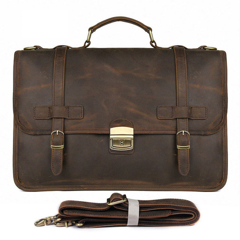 MAHEU Luxury Brand Leather Men Laptop Bag 14